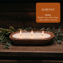 Load image into Gallery viewer, 3-Wick Dough Bowl Soy Candle - Harvest