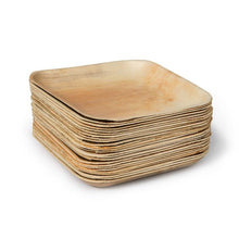 Load image into Gallery viewer, Palm Leaf Plates Square Dinner ALL SIZES Plates 4"-10" Inch (Set of 100/50/25)