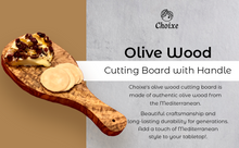 Load image into Gallery viewer, Original Olive Wood Cutting Board with Handle