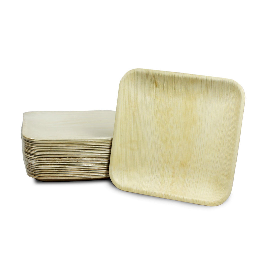 Palm Leaf Square Plates 8