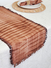 Load image into Gallery viewer, Tie Dye Cotton Table Runner - Brown
