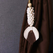 Load image into Gallery viewer, Seashell Tassel, Beach Home Decor, Boho Shell Tassel Hanging Chain, Leafy
