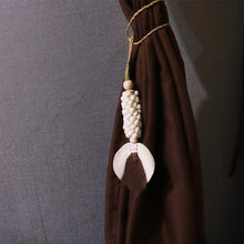 Load image into Gallery viewer, Seashell Tassel, Beach Home Decor, Boho Shell Tassel Hanging Chain, Leafy
