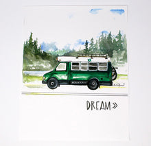 Load image into Gallery viewer, Dream Bus Life Art Print, 11x14in, Adventure Art, Home Decor, Vanlife Artwork
